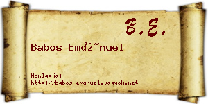 Babos Emánuel névjegykártya